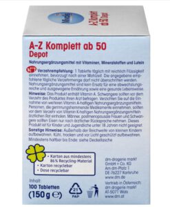Vitamin tổng hợp Mivolis A-Z Depot ab50 cho người trên 50 tuổi, 100 viên