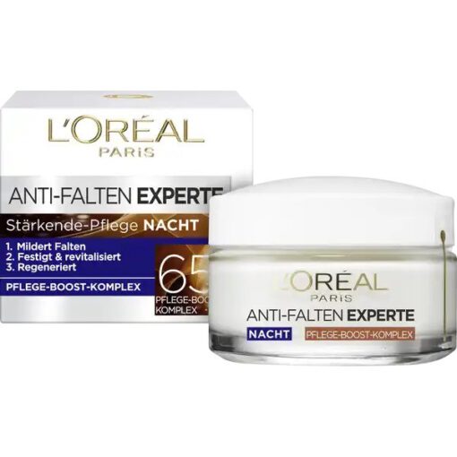 Kem dưỡng da Loreal Nachtcreme Anti-Falten Experte 65+ mờ nám giảm nếp nhăn ban đêm, 50ml