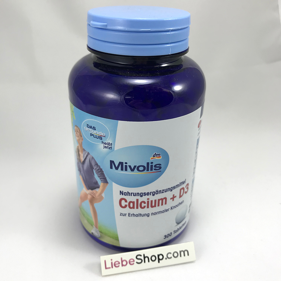 Viên uống bổ sung canxi Mivolis Calcium + D3, 300 viên