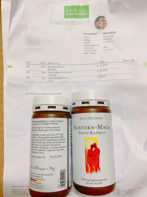 Viên uống tăng cường sinh lý Austern Maca Aktiv kapseln, 120 viên