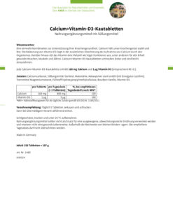 Viên nhai Sanct Bernhard Calcium + Vitamin-D3 bổ sung canxi và vitamin D3, 150 viên