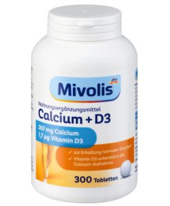 Viên uống bổ sung canxi Mivolis Calcium + D3, 300 viên