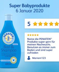 Tắm gội Penaten Bad & Shampoo cho trẻ sơ sinh và trẻ em, 400ml