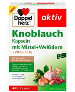 Viên tỏi Doppelherz Knoblauch mit Misteln + Weißdorn, 480 viên