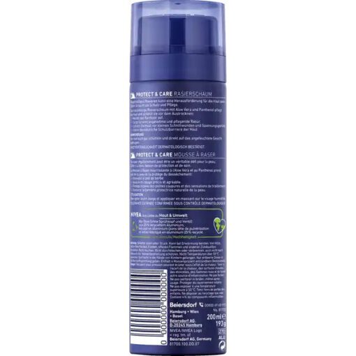 Bọt cạo râu NIVEA MEN Rasierschaum Protect & Care cho da thường, 200 ml