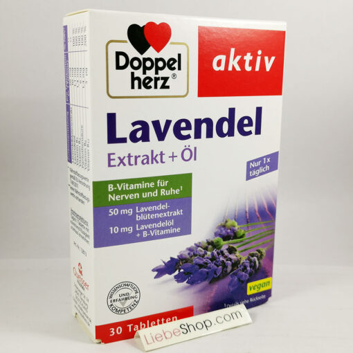 Viên uống Doppelherz Lavendel Extrakt + Öl an thần, ngủ ngon, 30 viên