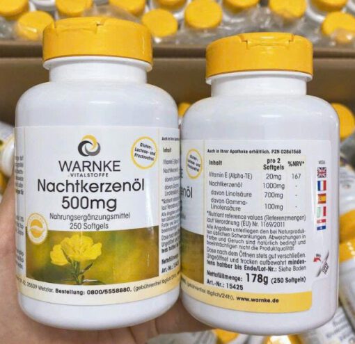 Viên uống tinh dầu hoa anh thảo Warnke Nachtkerzenol 500mg, 250 viên