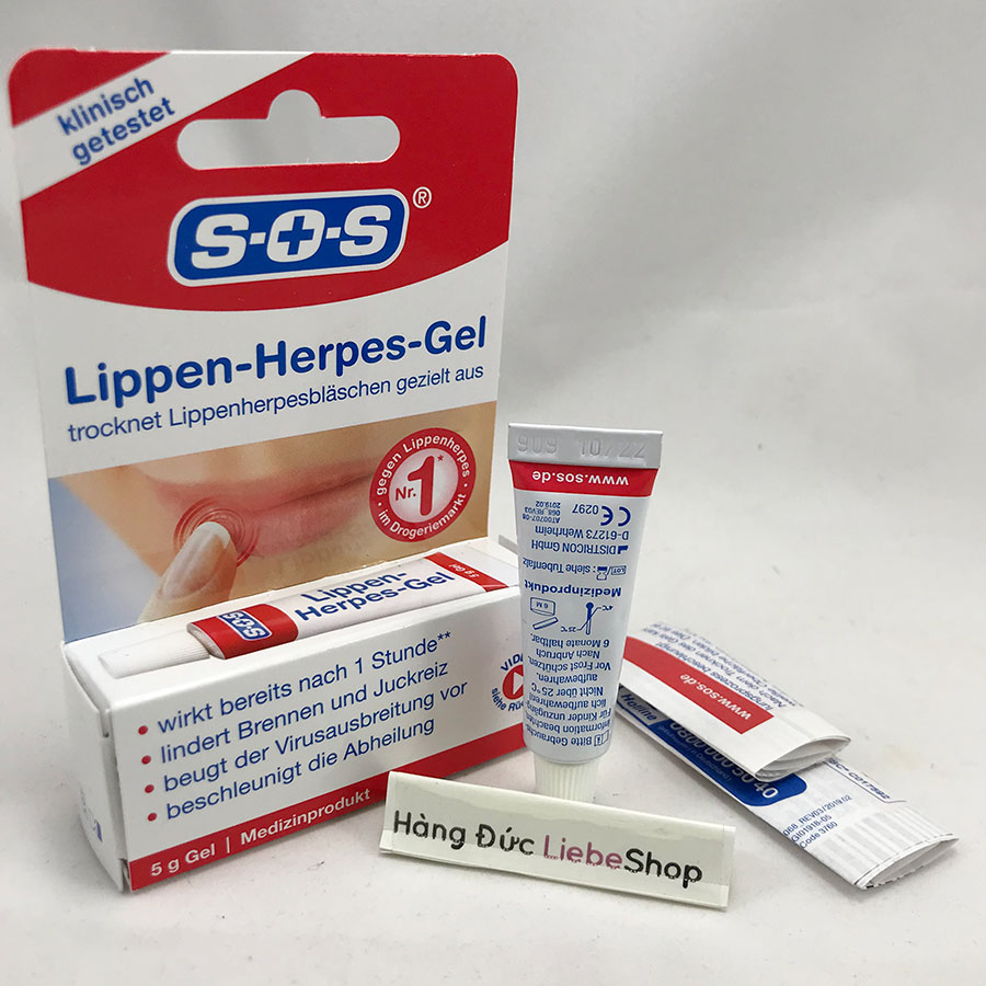 Gel trị herpes mụn rộp môi SOS Lippenherpes Gel, 5 g
