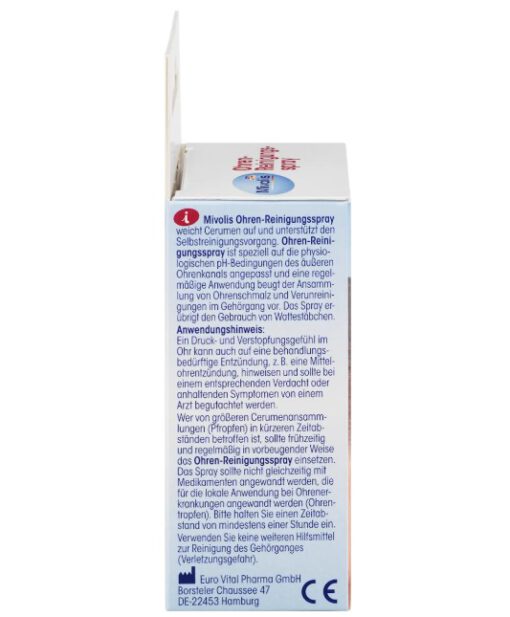 Xịt làm sạch tai Mivolis Ohren Reinigungs Spray, 20ml
