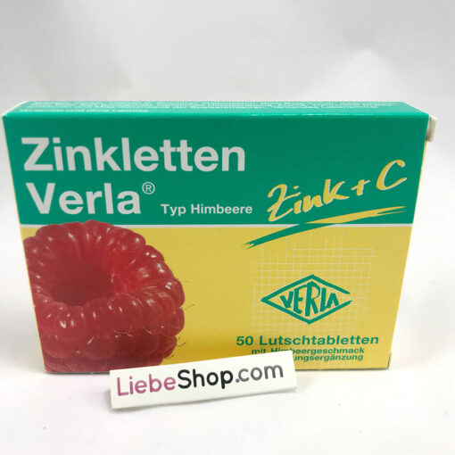 Viên ngậm Zinkletten Verla Himbeere bổ sung kẽm và vitamin C, 50 viên