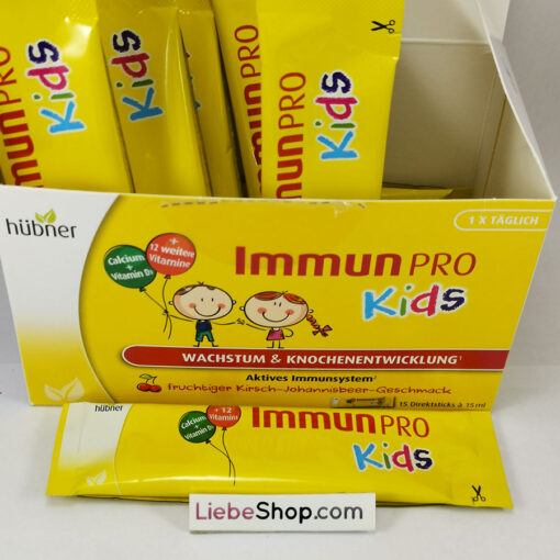Siro Immun PRO Kids Hübner hỗ trợ hệ miễn dịch, tăng chiều cao, 15 gói