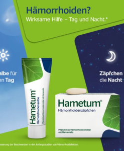 Thuốc đặt trĩ Hametum Hämorrhoidenzäpfchen dạng viên đặt, 10 viên