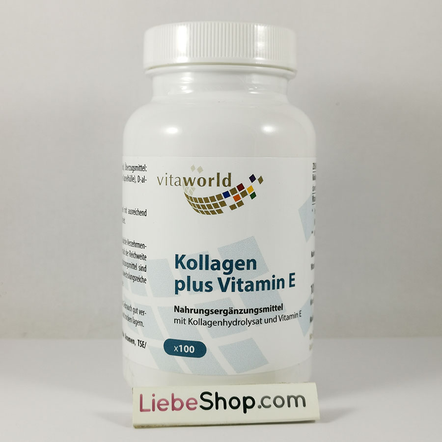 Viên uống Kollagen Plus Vitamin E Vitalworld làm đẹp da, chống lão hóa, 100 viên