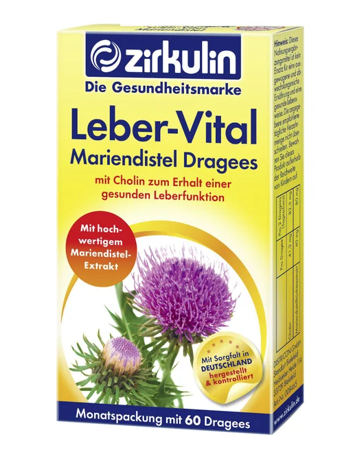 Viên uống bổ gan Zirkulin Leber-Vital Mariendistel Dragees, 60 viên