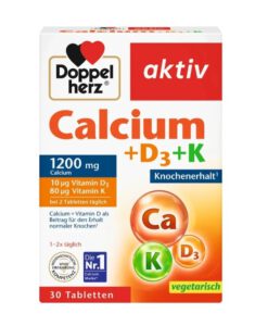 Viên uống bổ sung canxi Doppelherz Calcium + Vitamin D3 1200mg, 30 viên