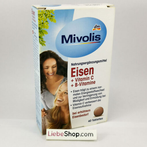 Viên uống bổ sung sắt Mivolis Eisen + Vitamin C + B-Vitamine, 40 viên