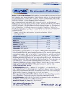 Viên uống bổ sung sắt Mivolis Eisen + Vitamin C + B-Vitamine, 40 viên