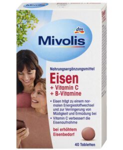 Viên uống bổ sung sắt Mivolis Eisen + Vitamin C + B-Vitamine, 40 viên