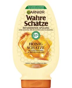 Dầu xả GARNIER Wahre Schätze Honig mật ong phục hồi tóc hư tổn, gãy rụng, 200ml