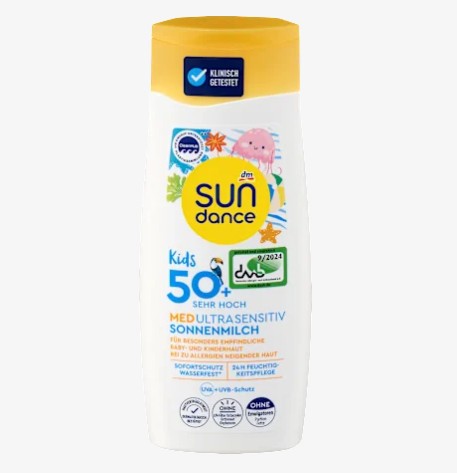 Kem chống nắng SUNDANCE KIDs MED Ultra Sensitiv Sonnenmilch LSF 50+ cho da nhạy cảm, 200ml