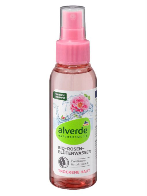 Nước hoa hồng alverde Bio-Rosen hữu cơ dạng xịt, 100ml