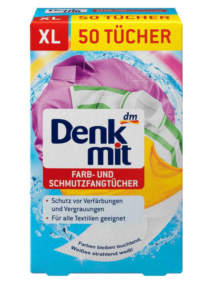 Miếng giặt chống phai, hút màu quần áo Denkmit Farb- & Schmutzfangtucher, 50 miếng