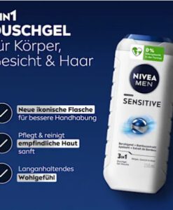 Tắm gội nam NIVEA MEN Sensitive, 250 ml