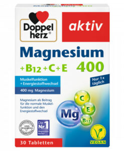 Viên uống bổ sung magie Doppelherz Magnesium 400+B12+C+E, 30 viên