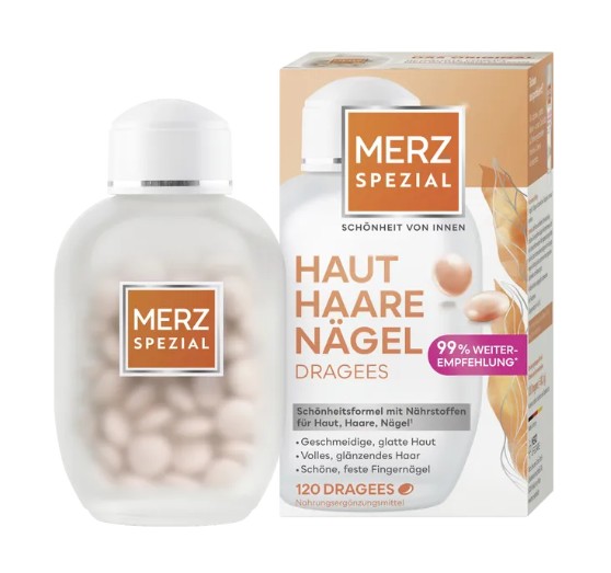 Viên uống đẹp da tóc móng Merz Spezial Dragees Haut-Haare-Nagel, 120 viên