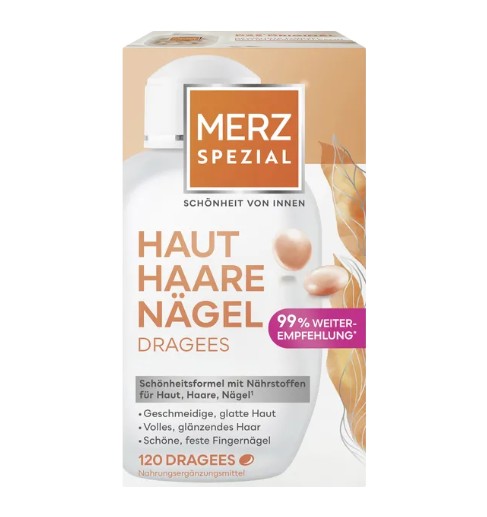 Viên uống đẹp da tóc móng Merz Spezial Dragees Haut-Haare-Nagel, 120 viên Viên uống đẹp da tóc móng Merz Spezial Dragees Haut-Haare-Nagel, 120 viên
