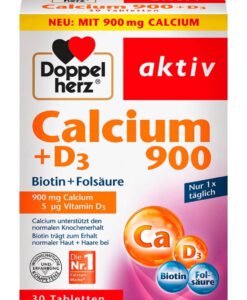 Viên uống Doppelherz Calcium 900 + D3 bổ sung canxi và vitamin D3, 30 viên