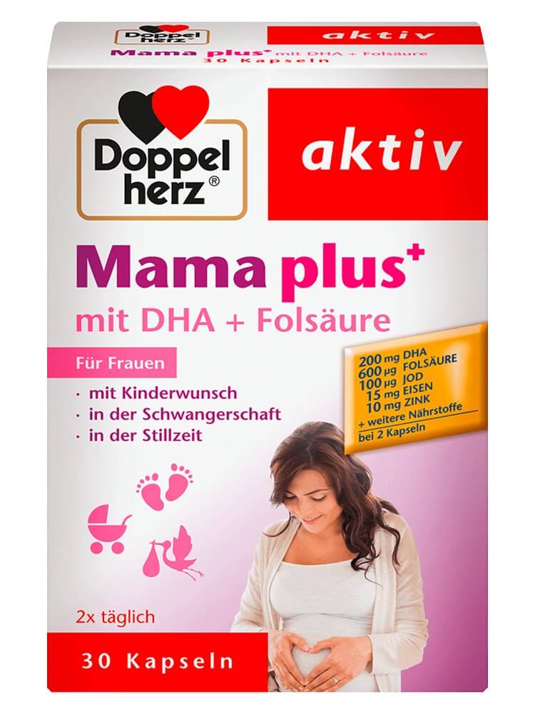 Vitamin tổng hợp cho bà bầu Doppelherz Mama plus mit DHA + Folsäure, 30 viên