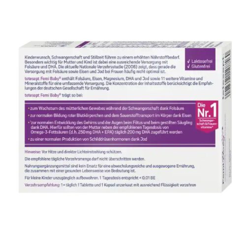 Vitamin tổng hợp cho bà bầu Tetesept Femi Baby, 60 viên