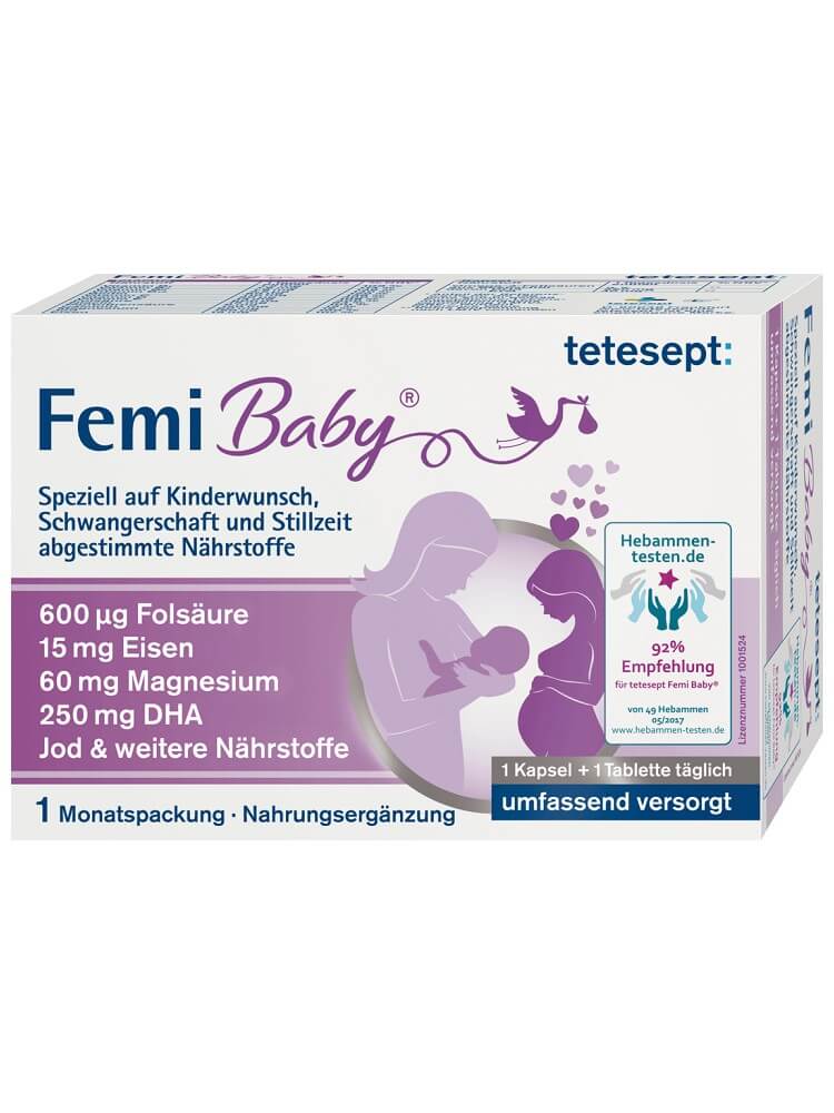 Vitamin tổng hợp cho bà bầu Tetesept Femi Baby, 60 viên, dùng 1 tháng