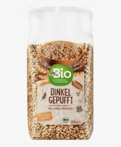 Bỏng lúa mì mật ong hữu cơ dmBio Dinkel Gepufft, 200g