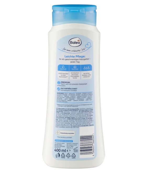 Sữa dưỡng thể Balea Bodylotion Leichte cho da thường, 500ml Sữa dưỡng thể Balea Bodylotion Leichte cho da thường, 500ml