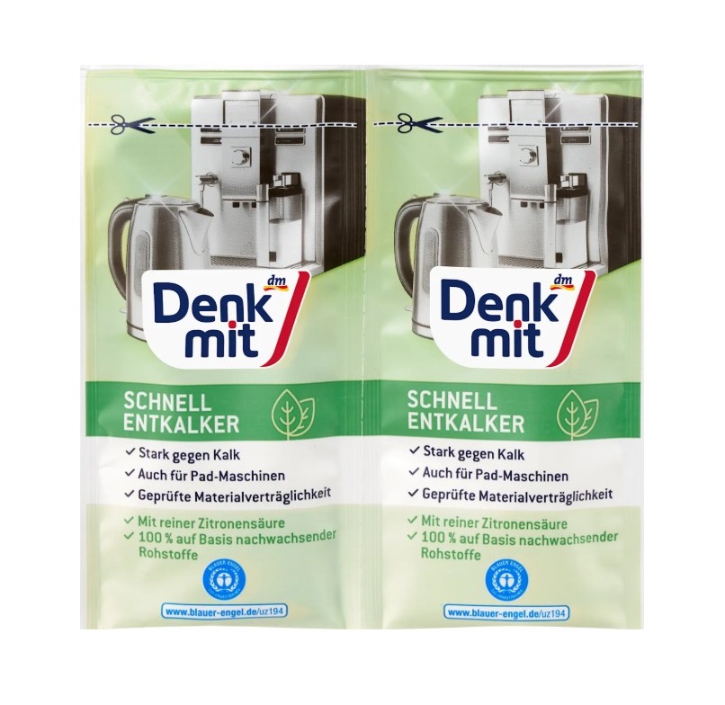 Bột tẩy cặn nhanh Denkmit Schnell Entkalker, 2 gói x 25g