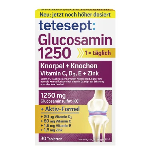 Viên uống bổ sụn khớp Tetesept Glucosamin 1250, 30 viên