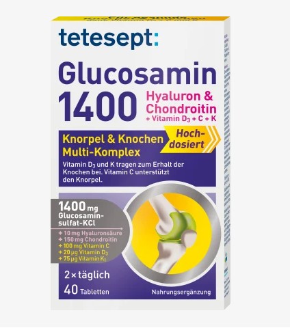 Viên uống bổ sụn khớp Tetesept Glucosamin 1400, 40 viên