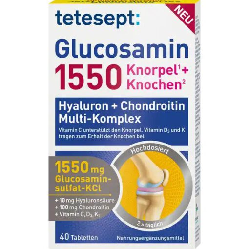 Viên uống bổ sụn khớp Tetesept Glucosamin 1550, 40 viên
