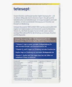 Viên uống bổ sụn khớp Tetesept Glucosamin 1650, 40 viên