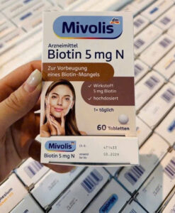 Viên uống Mivolis Biotin 5mg N đẹp da, tóc và móng, ngăn rụng tóc, 60 viên