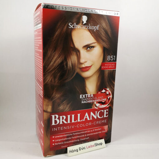 Thuốc nhuộm tóc Brillance Intensiv Color Creme 851 Mystisches Schoko-braun - màu nâu socola sáng, 1 hộp