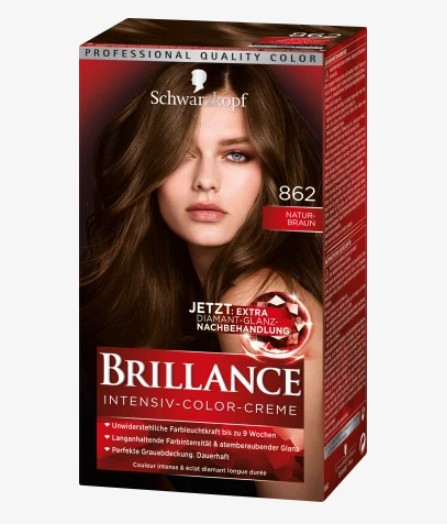 Thuốc nhuộm tóc Brillance Intensiv Color Creme 862 Naturbraun - màu nâu tự nhiên, 1 hộp