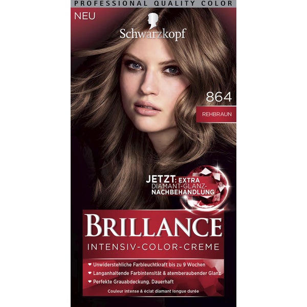 Thuốc nhuộm tóc Brillance Intensiv Color Creme 864 Rehbraun - màu nâu sáng, 1 hộp