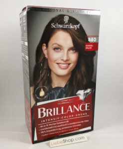 Thuốc nhuộm tóc Brillance Intensiv Color Creme 880 Dunkelbraun - màu nâu đen phủ bạc, 1 hộp