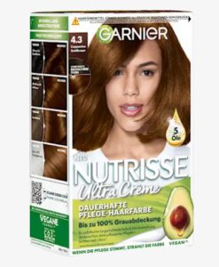 Thuốc nhuộm tóc Garnier Nutrisse 43 Capuccino Goldbraun - màu nâu vàng cà phê sữa, 1 bộ