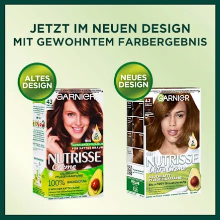Thuốc nhuộm tóc Garnier Nutrisse 43 Capuccino Goldbraun - màu nâu vàng cà phê sữa, 1 bộ