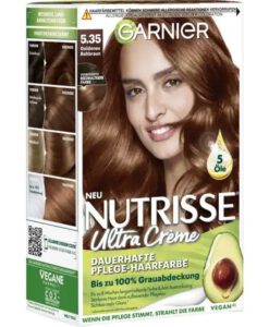 Thuốc nhuộm tóc Garnier Nutrisse 5.35 Goldenes Rehbraun - màu nâu vàng, 1 hộp