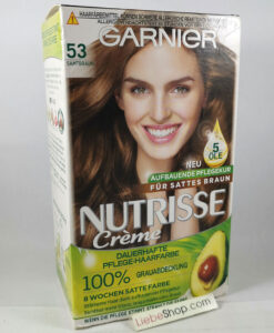 Thuốc nhuộm tóc Garnier Nutrisse 53 Samtbraun - màu nâu hạt dẻ, 1 hộp